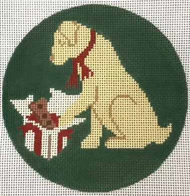 CBK Needlepoint – Christmas Morning Yellow Lab