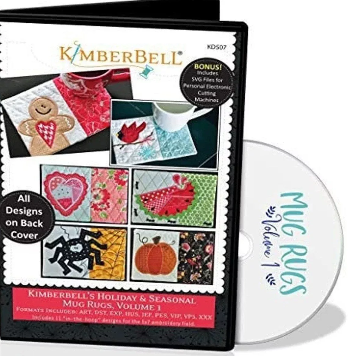 CD – Holiday & Seasonal Mug Rugs Vol 1 Machine Embroidery CD