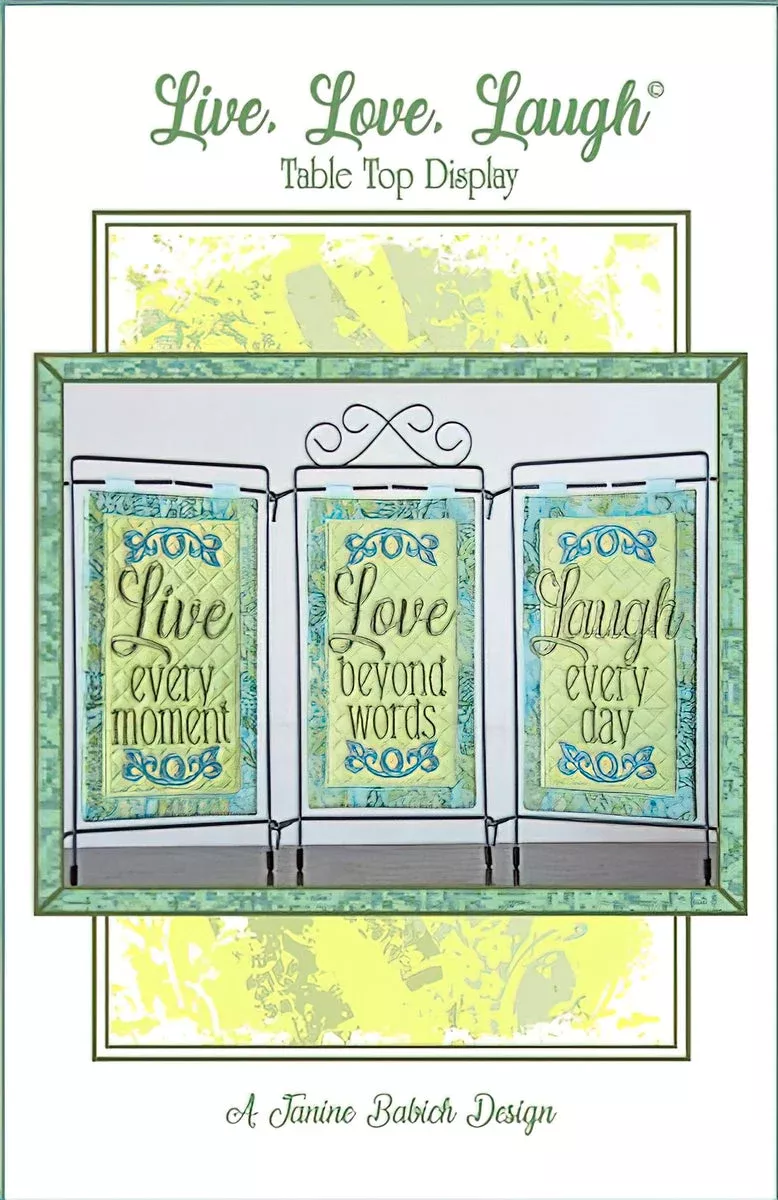 CD – Live Love Laugh Table Top Display Machine Embroidery by Janine Babich Design