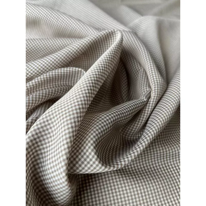 CELIA 010 viscose/silk vichy sand/ecru