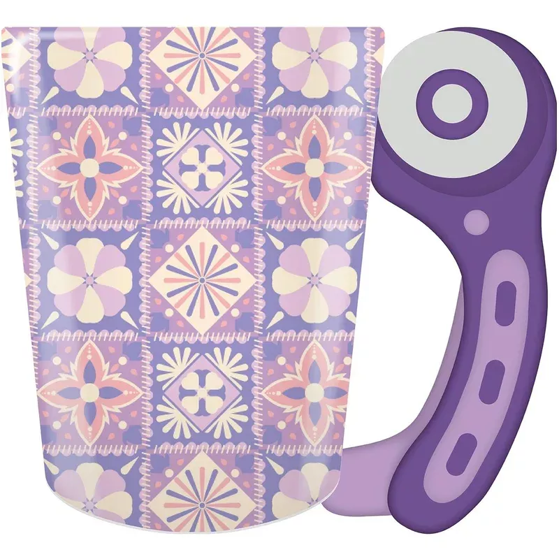 Ceramic Mug with Rotary Cutter Handle