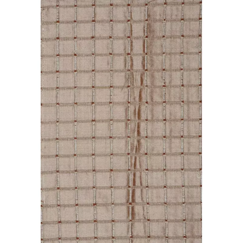Champagne Beige Silk Shantung Windowpane 44″ Fabric
