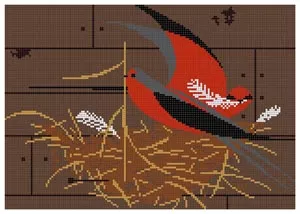 Charley Harper Needlepoint – Barn Swallow (Red Birds)