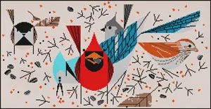 Charley Harper Needlepoint – Bird Feeders