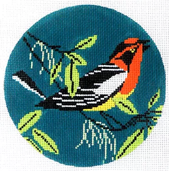 Charley Harper Needlepoint -Blackburnian Warbler