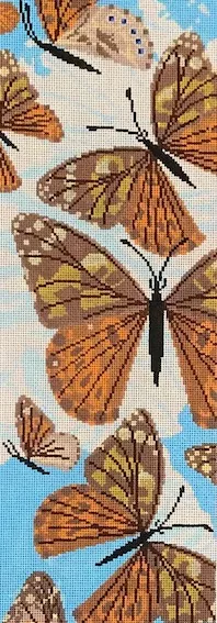Charley Harper Needlepoint – Blue Skies and Butterflies