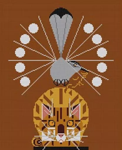 Charley Harper Needlepoint – Catnip