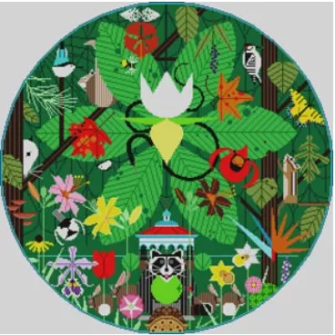 Charley Harper Needlepoint – A Day in Eden