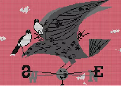 Charley Harper Needlepoint – Eastern Kingbird