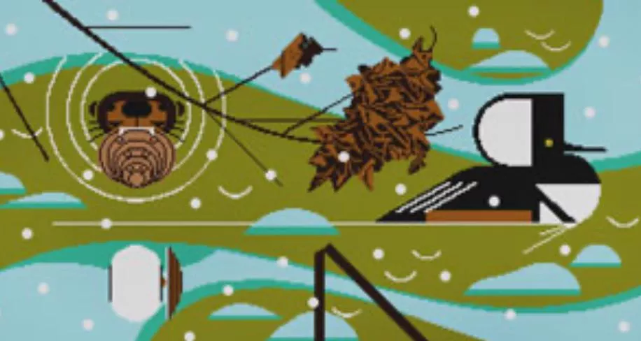 Charley Harper Needlepoint – Edge of Appalachia – Winter