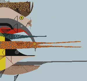 Charley Harper Needlepoint -Fish Profiles