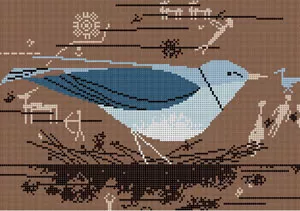 Charley Harper Needlepoint – Mountain Blue Bird
