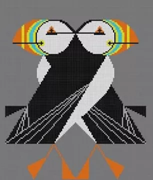 Charley Harper Needlepoint – Puffins Passing