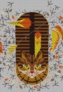 Charley Harper Needlepoint – Purrfectly Purched