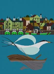 Charley Harper Needlepoint – Right Tern