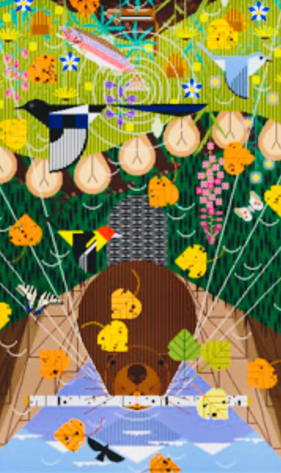 Charley Harper Needlepoint – Rocky Mountains