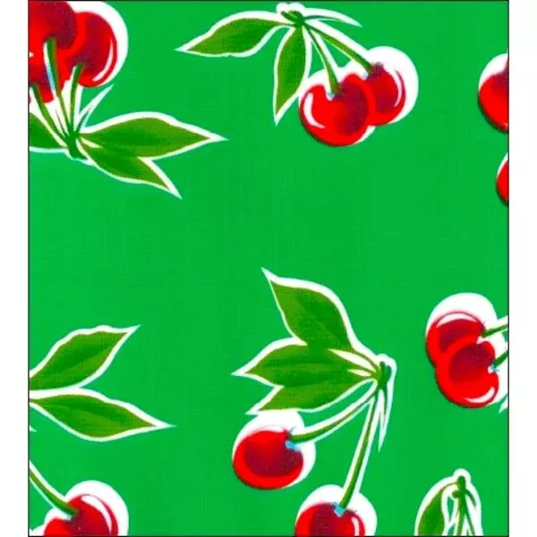 Cherry Green Oilcloth Tablecloths