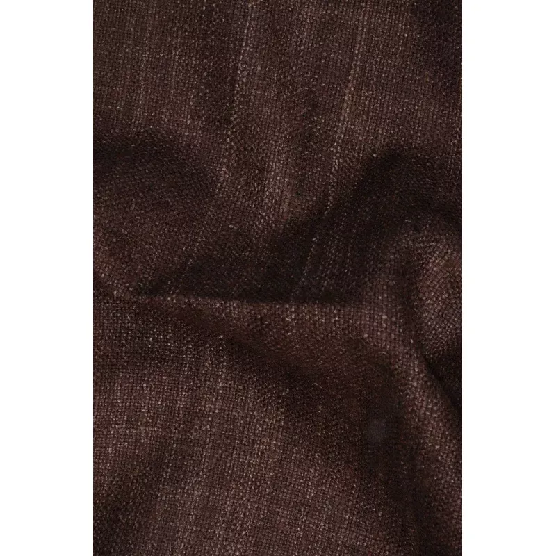 Chestnut Brown Silk Linen (Matka) Fabric