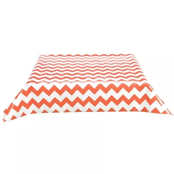 Chevron Coral Oilcloth Tablecloths