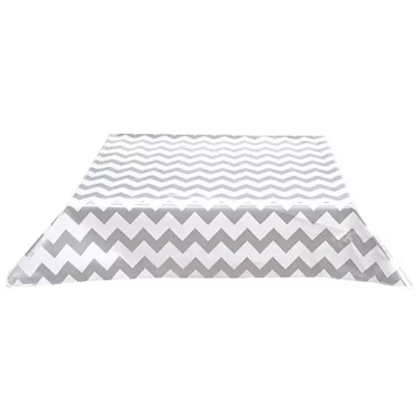 Chevron Silver Oilcloth Tablecloths
