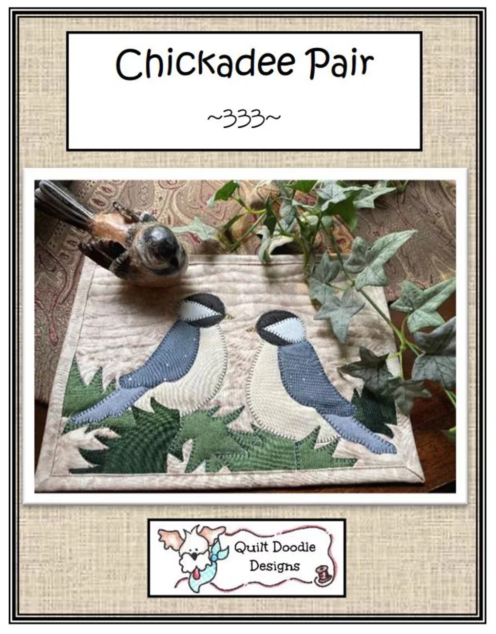 Chickadee Pair Mug Rug