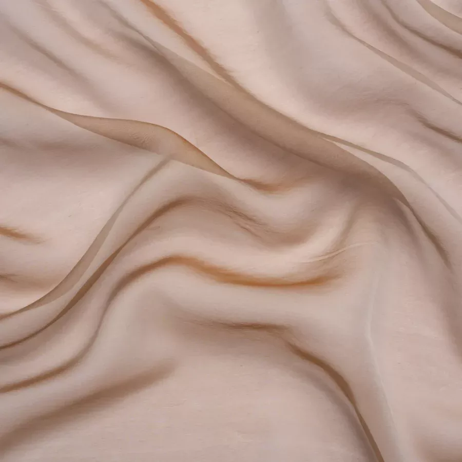 Chiffon-Like Silk Voile – Mink and Silver Iridescent – Adelaide Collection Fabric