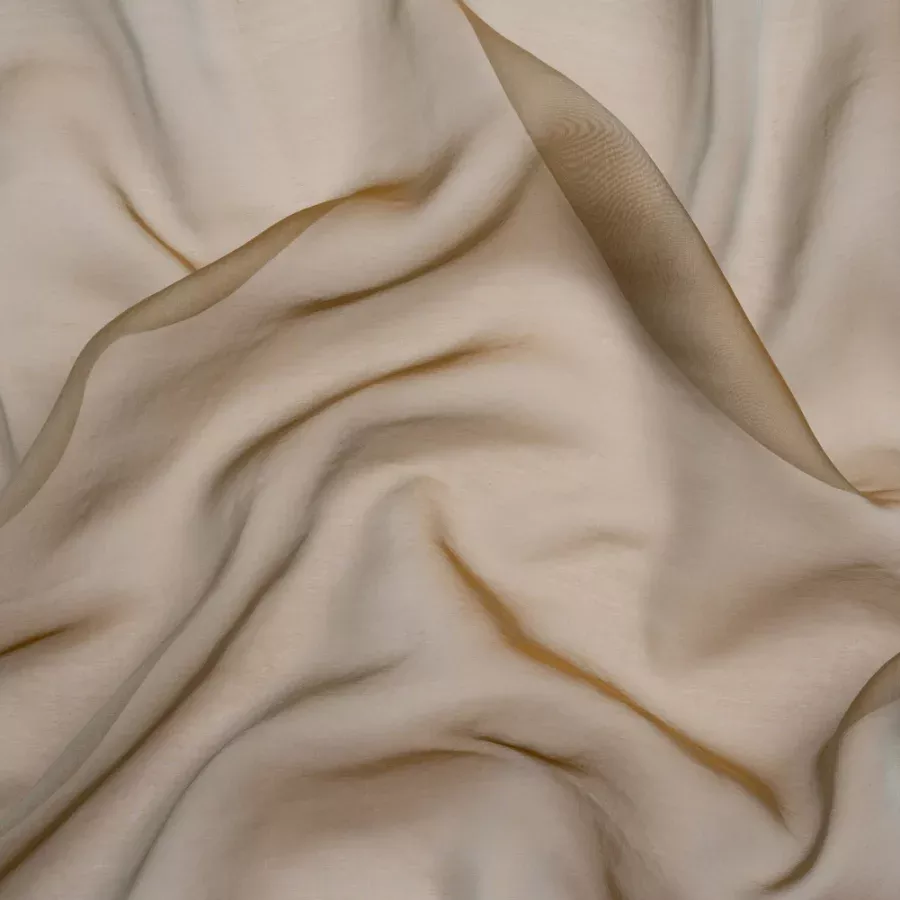 Chiffon-Like Silk Voile – Mocha Iridescent – Adelaide Collection Fabric