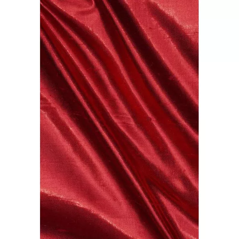 Chinese Red Metallic Shantung Silk Fabric