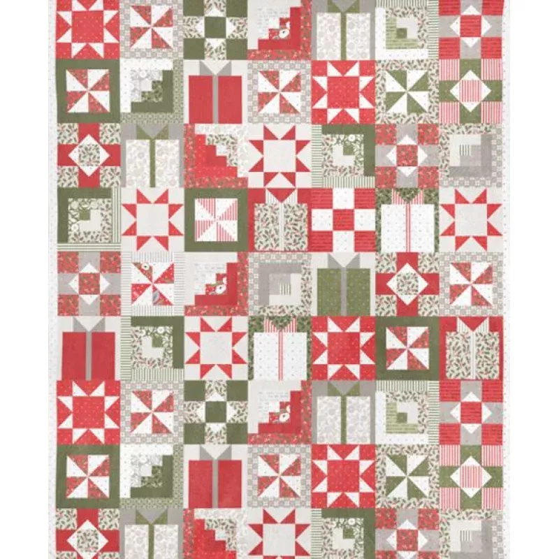 Christmas Eve – Cuddle Fabric – Christmas Morning Cheater Patchwork – Snow