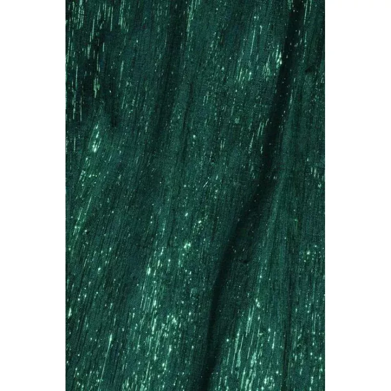 Christmas Green Metallic Shantung Silk Fabric