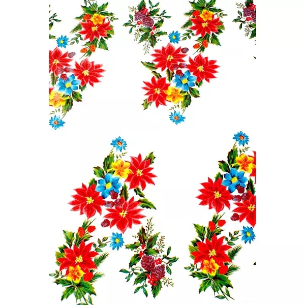 Christmas Poinsettia White Oilcloth Tablecloths