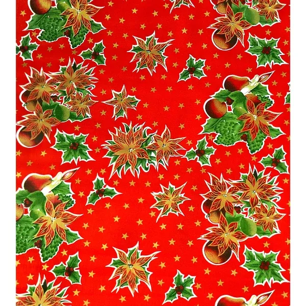 Christmas Stars Red Oilcloth Tablecloths