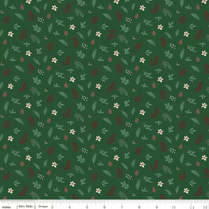 Christmas Time Forest Foliage Yardage by Dani Mogstad for Riley Blake Designs