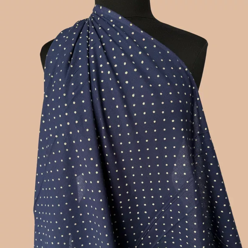 Classic Polka Dot in Navy – Screen Print Cotton