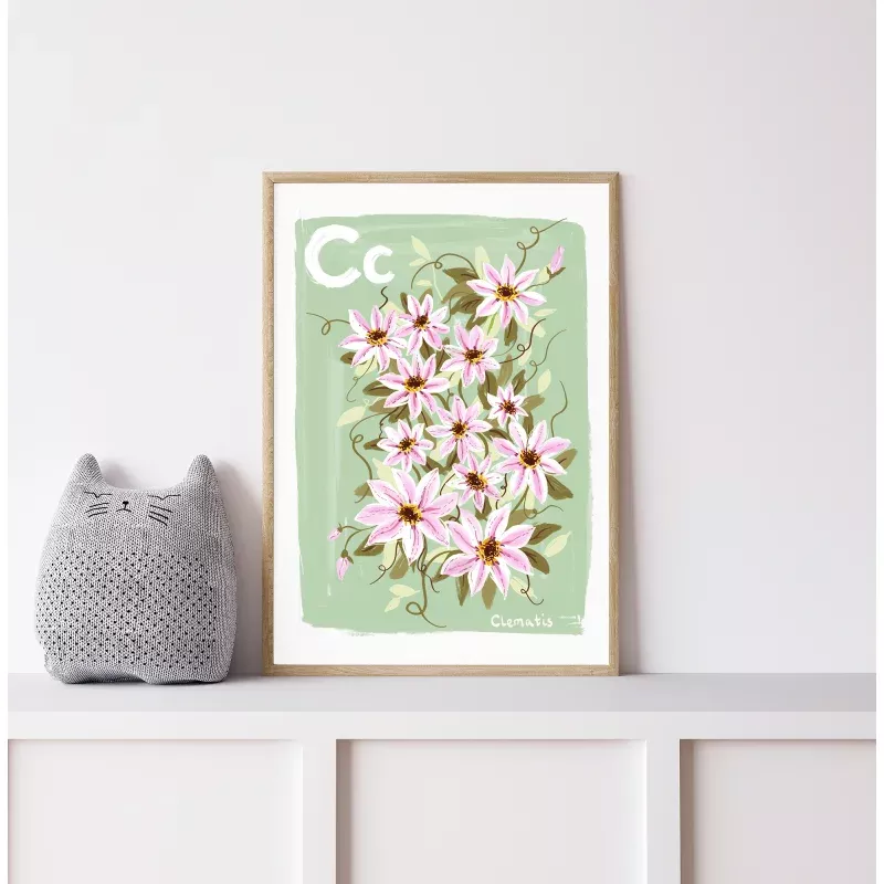 Clematis Alphabet Print