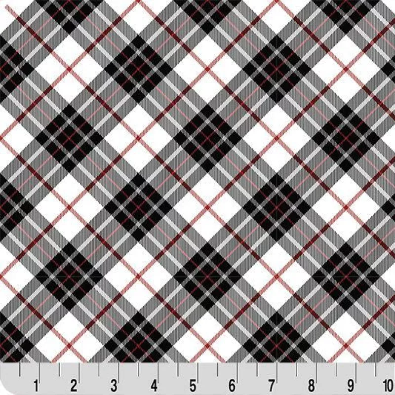 Cloud Cuddle Black Just Plaid 58"/60" Fabric per yard