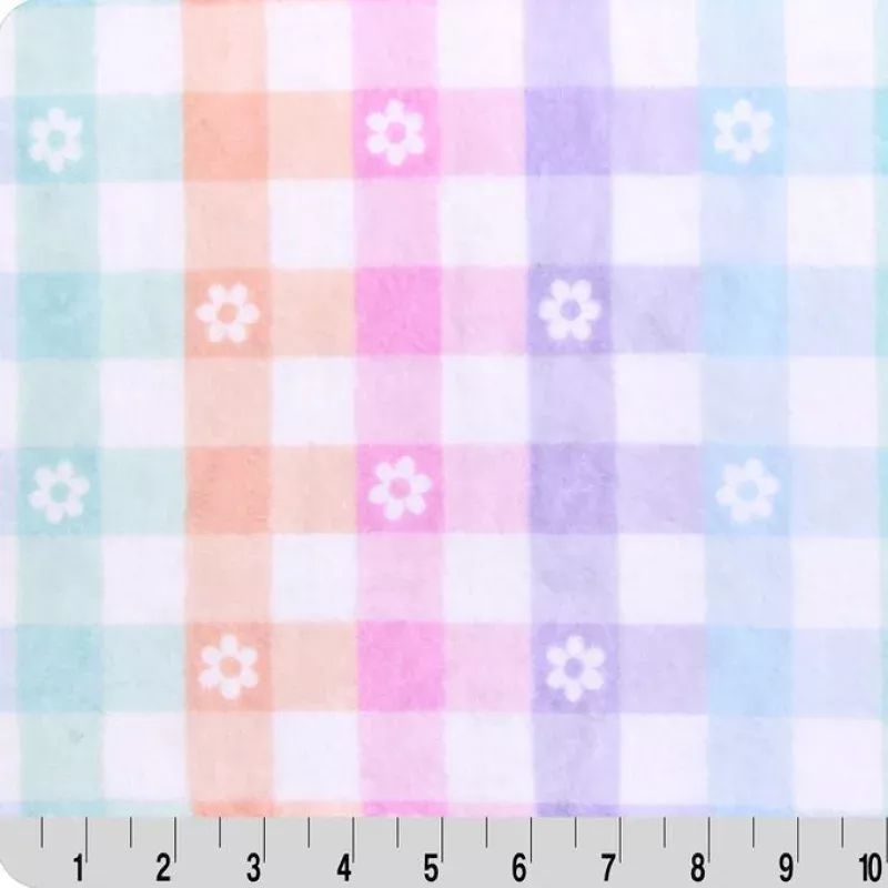 Cloud Cuddle Pastel Gingham Daisy 58" - 60" Fabric per yard