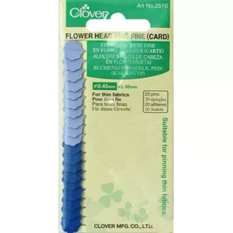 Clover Flower Head Pins Fine 20pc Carded