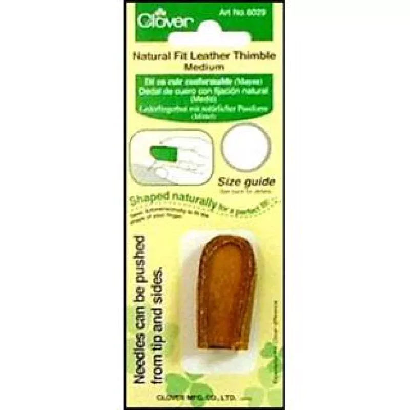 Clover Natural Fit Leather Thimble Medium