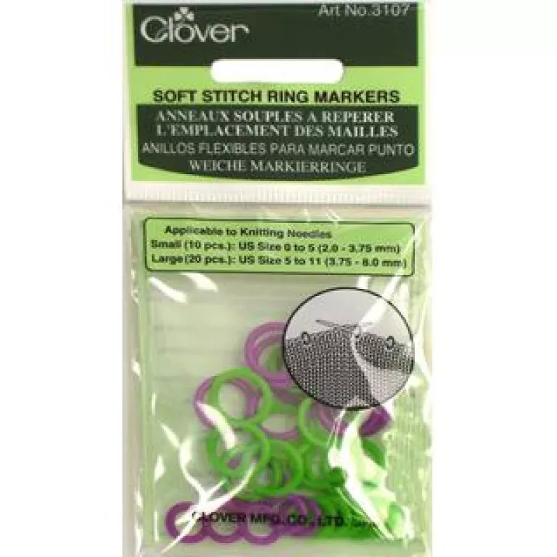 Clover Soft Stitch Ring Markers 30pc