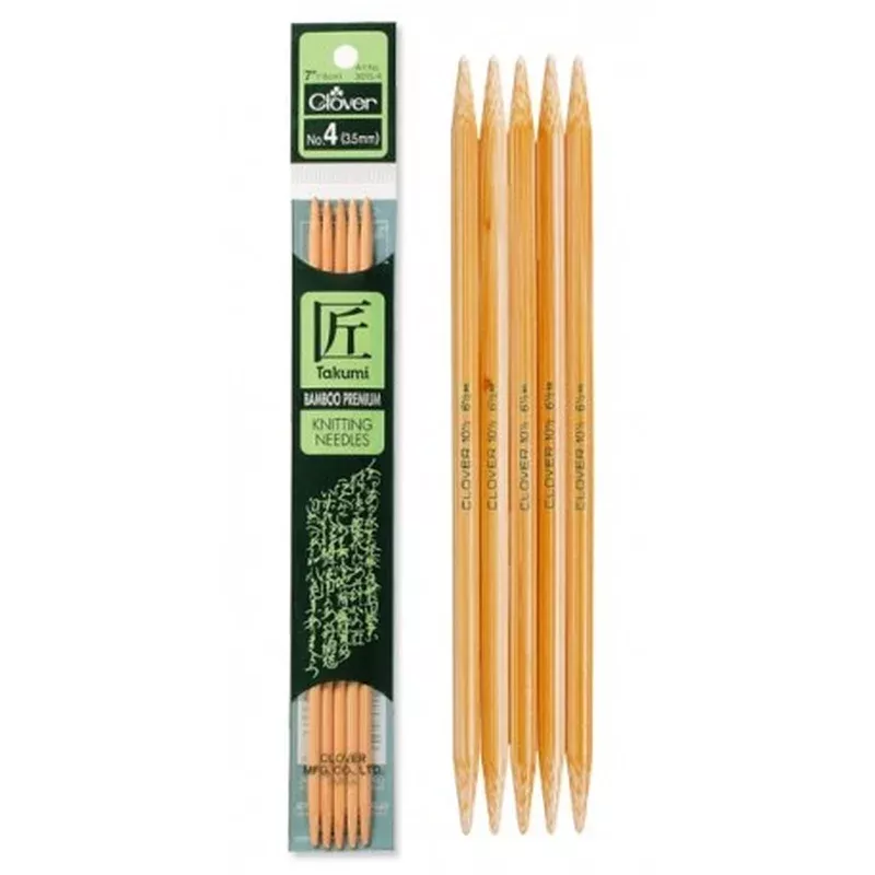 Clover Takumi Bamboo Double-Pointed Knitting Needles