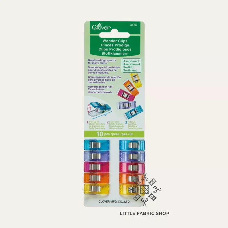 Clover Wonder Clips Assorted Colors 10 pieces