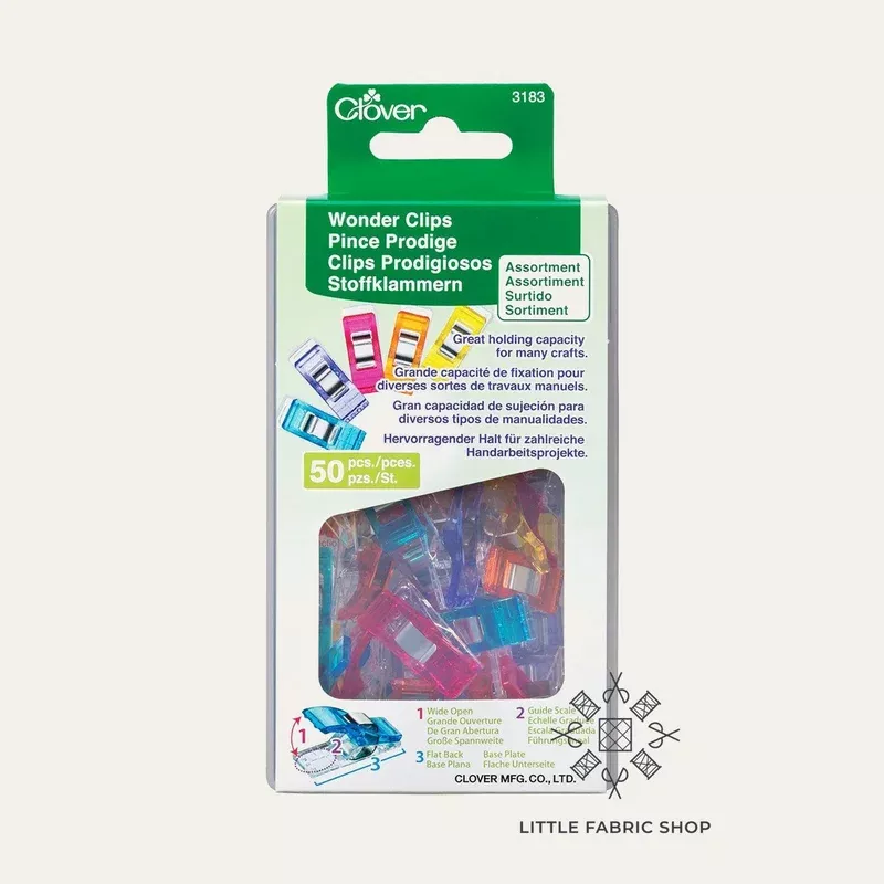 Clover Wonder Clips Assorted Colors 50 pieces