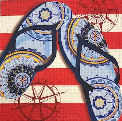 The Collection Designs – Nautical Flip Flops