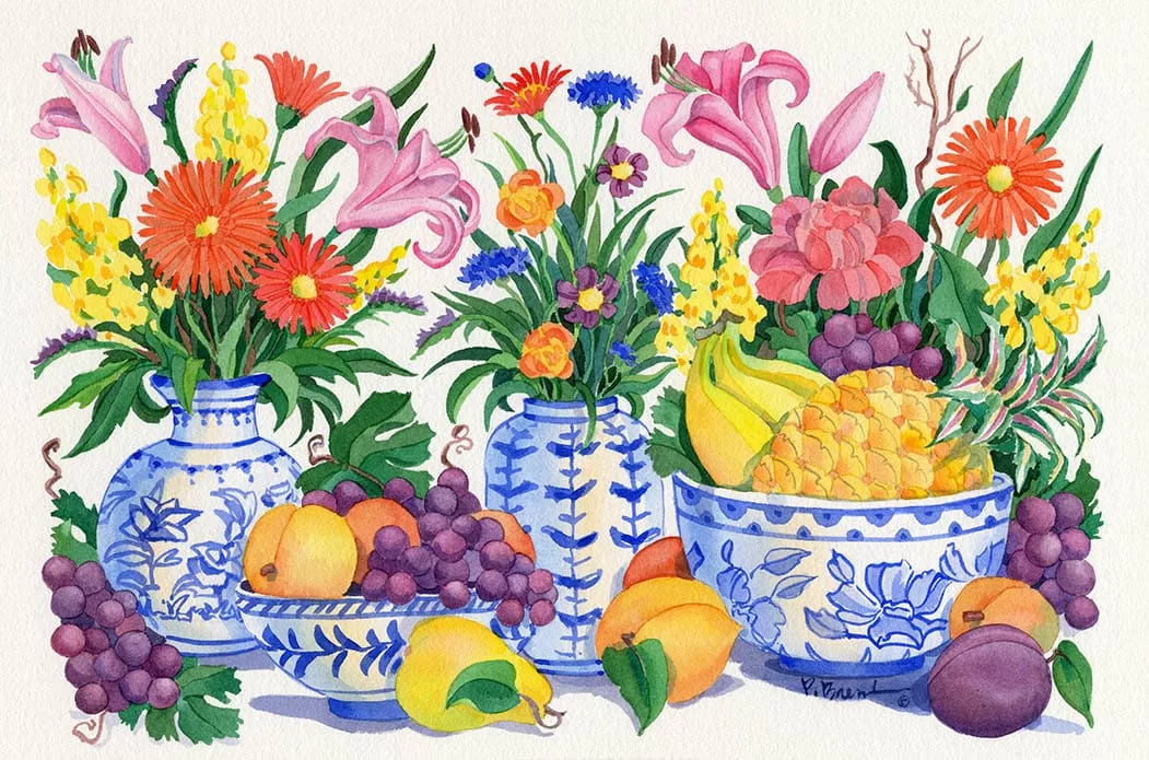 The Collection Designs – Still Life with Flowers & Fruit 3