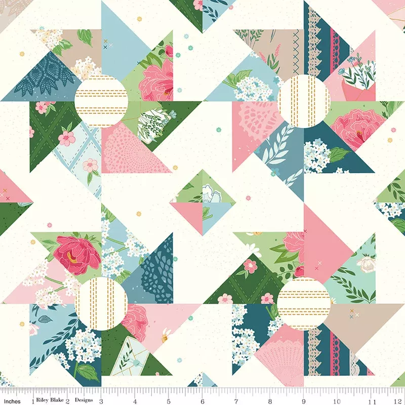 Correspondence Multi Cheater Print Yardage by Beverly McCullough for Riley Blake Designs