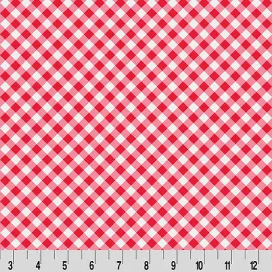 Cottage Rose Lane Gingham Quilting Cuddle Candy Apple Fabric per yard