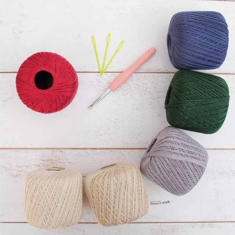 Cotton Crochet Thread Set – Gemstone Colors – Size 3 – Six 140 Yd Balls