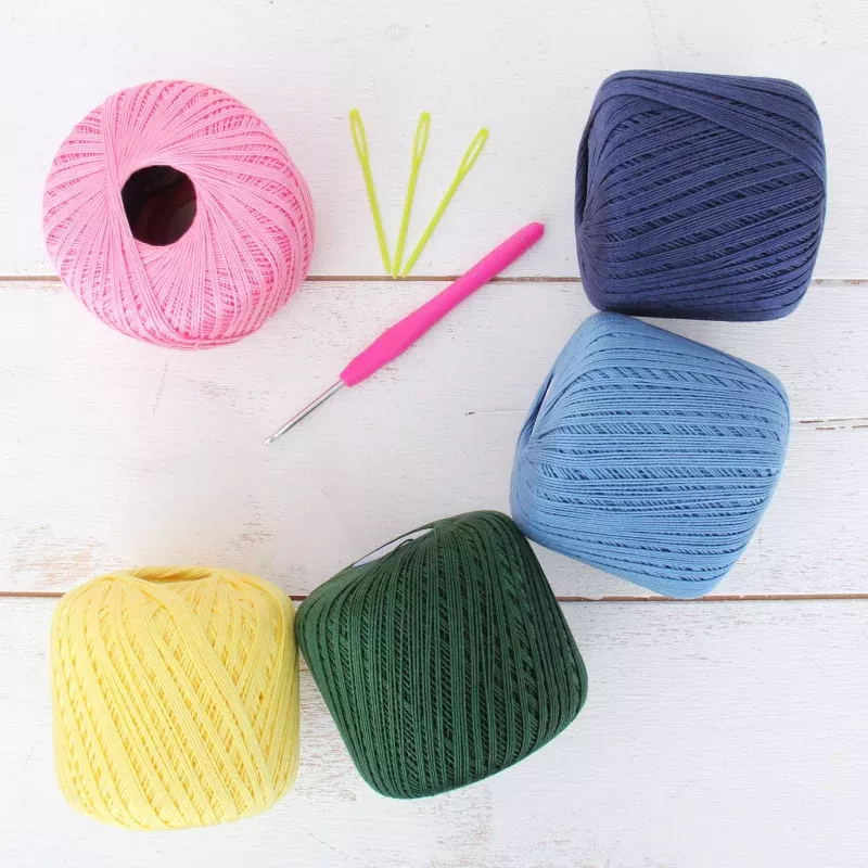 Cotton Crochet Thread Set – Spring Colors – Size 10 – Five 175 Yd Balls