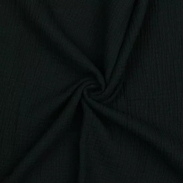 Cotton Double Gauze Fabric - Black
